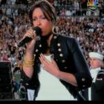 Here is Jennifer Hudson singing a heartfelt rendition of the Star Spangled Banner after her Mother, brother, and nephew's deaths. 