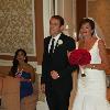 Here Comes The Bride!
Here is Cathy with her son
Mark Adam walking her
down the aisle.